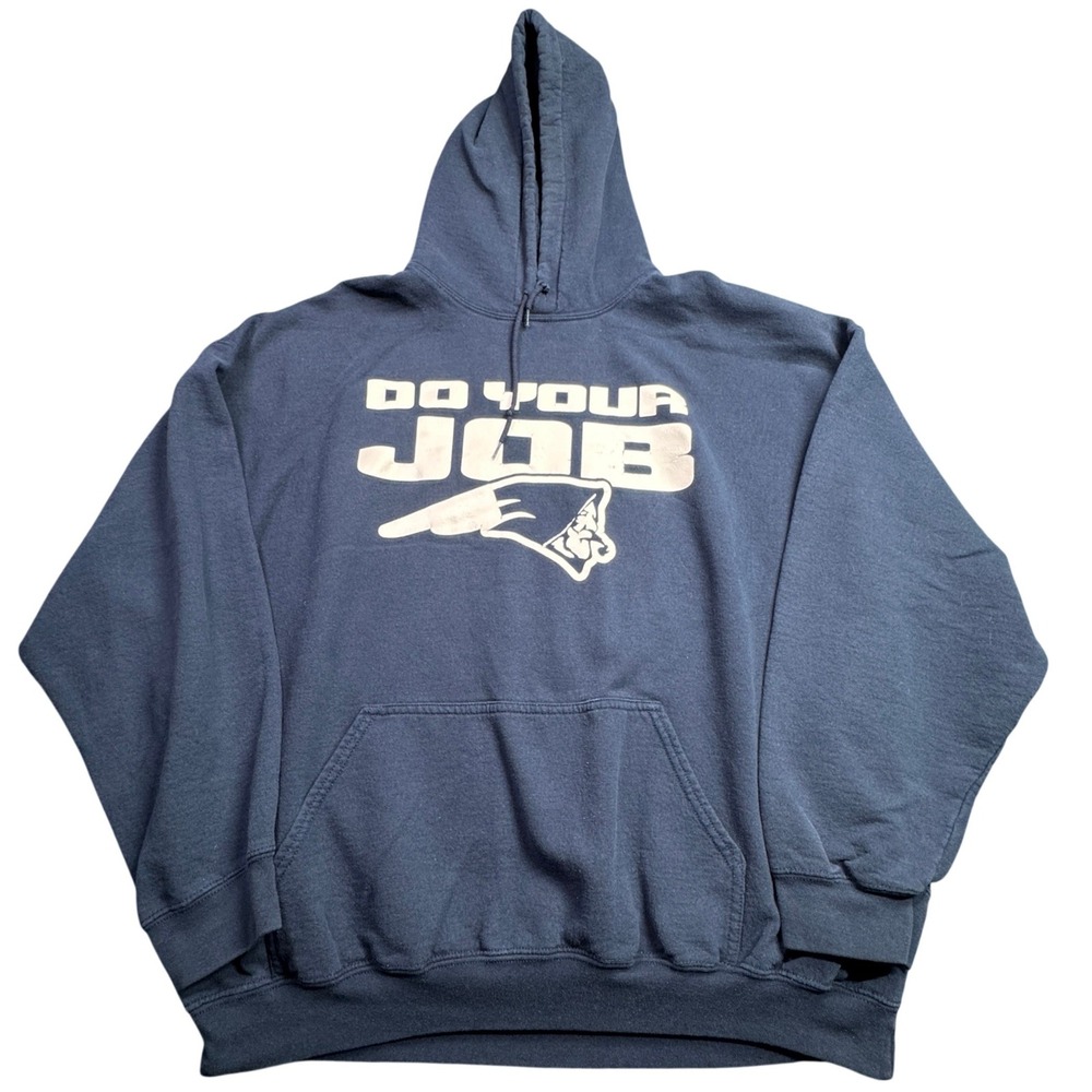 New England Patriots Gildan Hoodie Mens 2XL Blue Do Your Job Football Fan